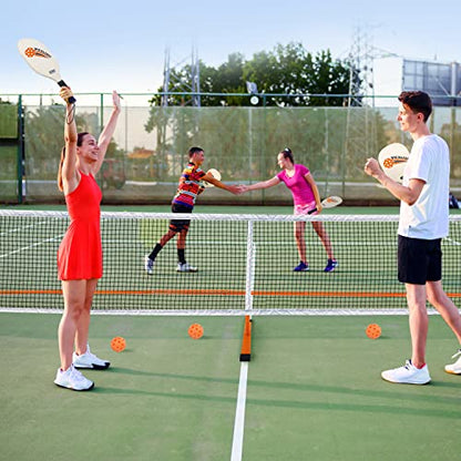 GSE Games & Sports Expert Portable Pickleball Net Set with Regulation Size Pickleball Net, 4 Pickleball Paddles, 6 Pickleballs, Carrying Bag, Weather Resistant Metal Frame for Outdoor