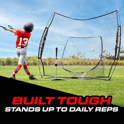 GoSports 6 x 6 ft Youth Baseball & Softball Net - Practice Hitting & Pitching Net with Bow Type Frame, Carry Bag and Strike Zone