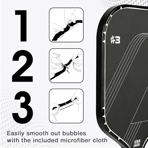 PICKLETECH Pickleball Paddle Protection Tape - Paddle Head Edge Guard - Racket Edge Protection Tape -Fit Perfectly Curved Edge -No Wrinkling - color: Clear Black, size: Width 20mm