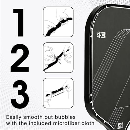PICKLETECH Pickleball Paddle Protection Tape - Paddle Head Edge Guard - Racket Edge Protection Tape -Fit Perfectly Curved Edge -No Wrinkling - color: Clear Black, size: Width 20mm
