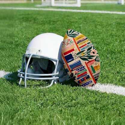 American Football, Official Size 11.9 x 7.3 Inch, Premium Composite Leather High-Grip Ball with Pro-Style Lacing, Unique Prints for Training, Games & Gifts - color: Bookshelves