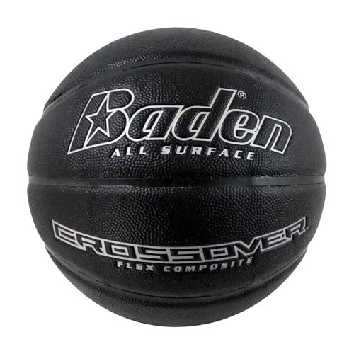 Baden Crossover Composite Indoor/Outdoor Basketball - color: Black/Silver, size: 29.5 inch