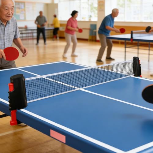 Portable Tennis Net Adjustable Table Tennis Net System - Indoor Outdoor Training Practice Game Replacement Setup Clamps and Posts Lightweight Durable ABS Nylon Mesh for Casual and Competitive Play