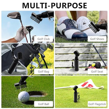 Pro Golf Club Brush Cleaner, Golf Water Brush with Retainer Clip and Squeeze Water Bottle with Squeeze Water Bottle Holds 4 Ounces of Water, Golf Club Cleaning Kit, Best Golf Gifts for Men