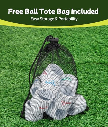 PAHTTO Practice Golf Balls 12 Pack – Realistic Feel and Lightweight, Limited Flight Golf Training Balls for Full Swing & Backyard Training, Essential Golf Aid for Beginners & Beyond, Outdoor Use