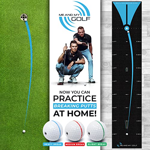 ME AND MY GOLF Breaking Ball Putting Mat - Simulate Breaking Putts at Home - size: 11'2" x 2'2" (L x W)