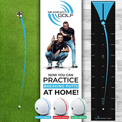 ME AND MY GOLF Breaking Ball Putting Mat - Simulate Breaking Putts at Home - size: 11'2" x 2'2" (L x W)