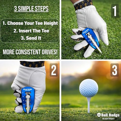 Adjustable Golf Tee Height Tool (5-Level Precision) – Universal Fit for Wooden & Plastic Tees, Consistent Tee Height Setter for Drivers, Fairway Woods & Irons, Durable Aluminum Golf Swing Training Aid - color: Blue