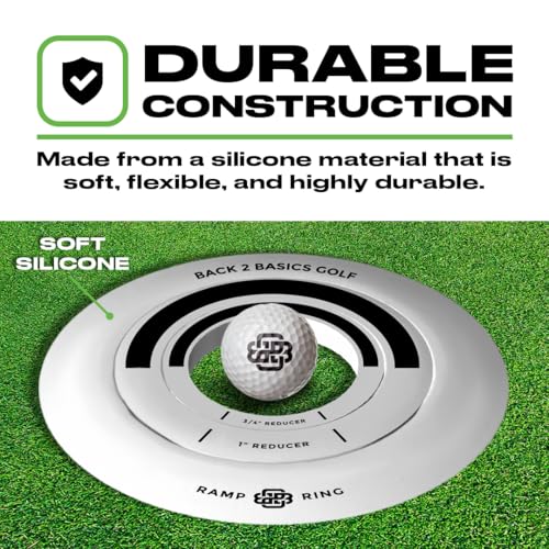 BACK 2 BASICS Golf Putting Rings 3-Piece Set, Golf Tool for Putting Practice Indoor and Outdoor, Ramp Ring & Hole Reducers for Precision Training, Accuracy Drills at Home, Office & Backyard Setups