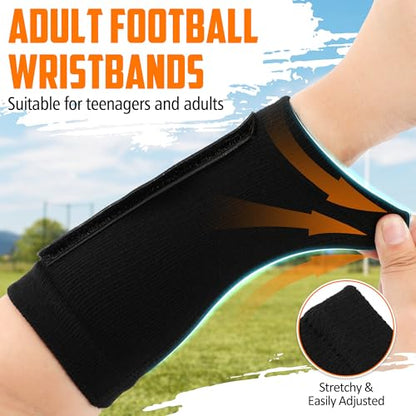5 Pack Football Wristbands, Triple Window Quarterback (QB) Football Play Wristbands for Signs - style: Audlt