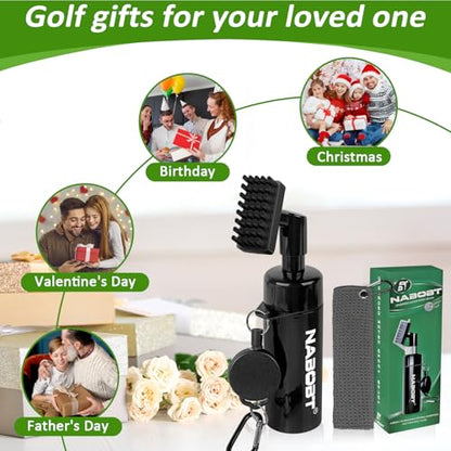 Golf Towel and Brush Set, Premium Golf Towel(16x16 inch) & Squeeze Water Bottle, Essentials Golf Accessories for Men - color: 2PCS(Brush & Groove Sharpener)