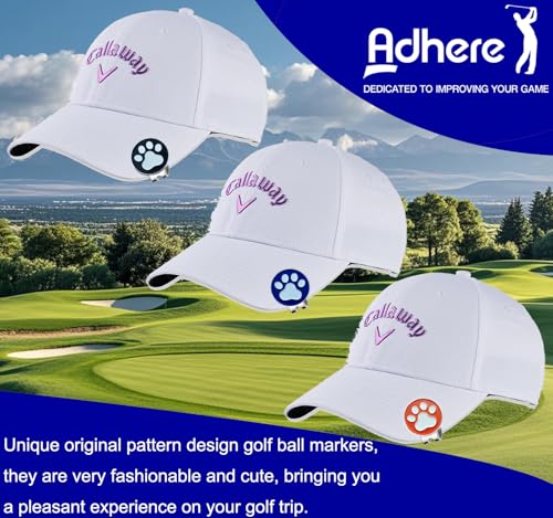 Adhere Golf Ball Markers Personlized Double Side Cute cat Logo Enamel with A Magnetic Hat Clips,A Premium Golf Gifts. - color: E-Blue+Orange+Black