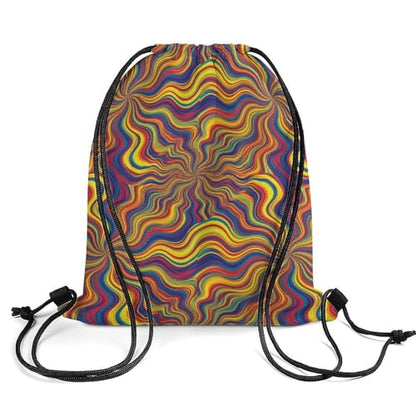 Travel Drawstring Backpack Theft Proof Cinch Sack Water Resistant Sackpack for Camping Hiking Outdoor Sports, Psychedelic Infinity Bags - color: Picture (632)