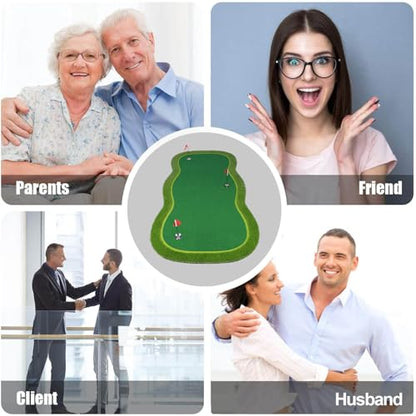 Golf Putting Green/Mat-Golf Training Mat- Professional Golf Practice Mat- Green Long Challenging Putter for Indoor/Outdoor - style: 4.8x8ft mat