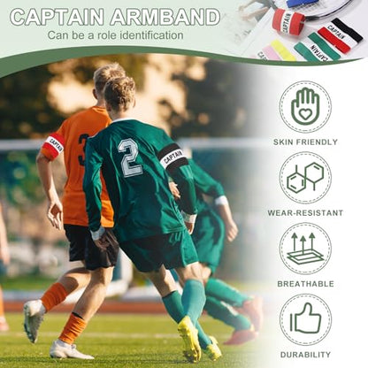 Captain Armband Soccer Captain Arm Bands Elastic Adjustable Leader Armbands Team Sport Rugby Player Band