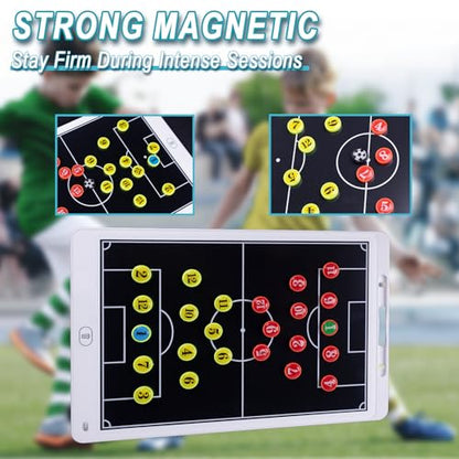 Magnetic Electronic Soccer Coaching Board, 16 inch LCD Soccer Coaching Board,LCD Soccer Strategy Board with Stylus Pen,Soccer Board Tactic Board, Training Equipment,White