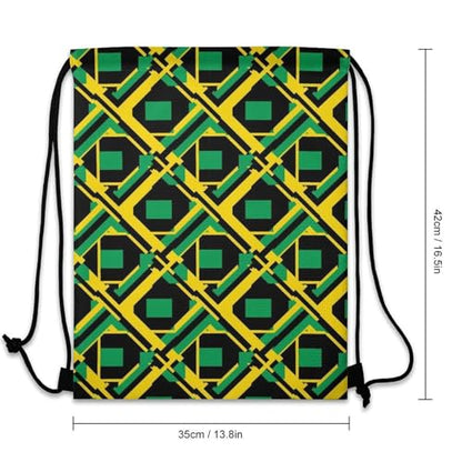 Swimming Drawstring Sack Waterproof Gym Backpack for Beach Sports Yoga Gear, Lightweight Unisex, Jamaica Flag Bags - color: Picture (367)