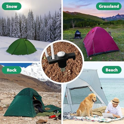 Eurmax USA 10-Pack Secure Protection Galvanized Tent Stakes,Rust-Proof Steel Canopy Anchors for High Winds,Heavy Duty Commercial Ground Pegs for Camping,Pop Up Tents&Gazebos - Includes 4x10ft Ropes - color: Black, style: Stakes 10-pack