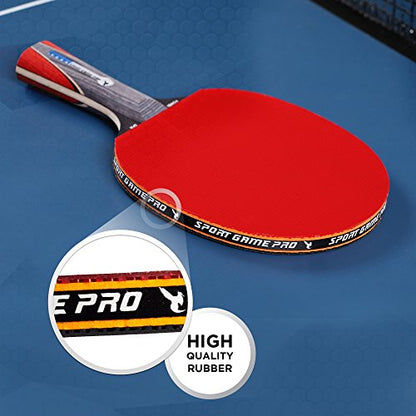 Ping Pong Paddle with Killer Spin + Case for Free - Professional Table Tennis Racket for Beginner and Advanced Players - Improve Your Ping Pong Skills with JT Ping Pong Paddle Set - color: red
