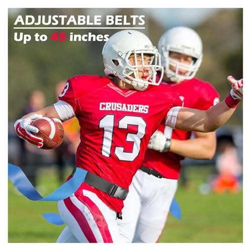 Flag Football Flags Flag Football Belts, 14 Player Adjustable Set for Sports Training Competition For Youths, Adults