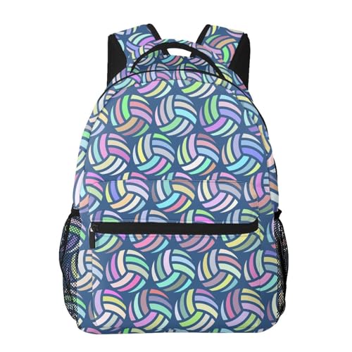 Cute Volleyball Ball Backpack For School Laptop Bags Bookbag Big Casual Daypack For Student Girls Boys Kids Teens Travel Sports Work