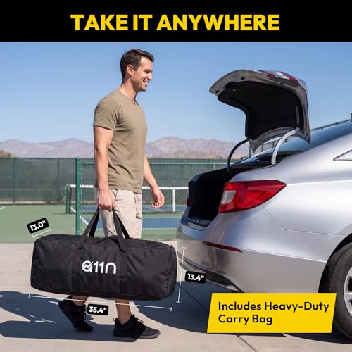 A11N SPORTS Portable Pickleball Net - 22FT Regulation Size Heavy Duty Tournament System with Tool-Free Quick Setup, Lockable Wheels for Clubs, Communities & Private Courts