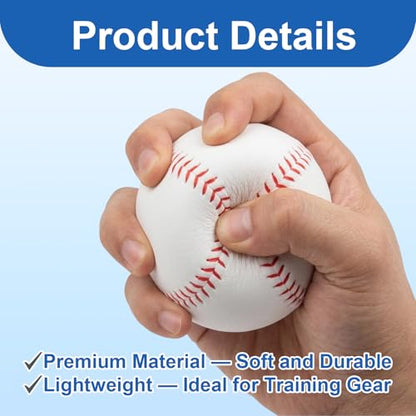 Foam Baseballs, Baseball Training Equipment and Practice Baseballs, Softballs Practice Training Ball for Beginners, Hand Exercise Tools for Safe Throwing Catching and Batting Practice