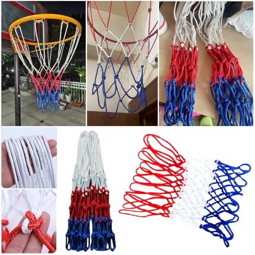 2 Pack Basketball Net Replacement 12 Loops Heavy Duty Anti-Whip All Weather Basketball Rim Nets for 18" Steel Basketball Hoops Rim Backyard Courts Indoor & Outdoor Driveway Recreational Center