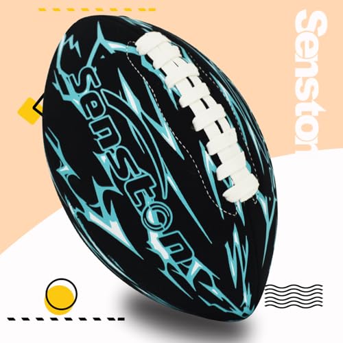Senston Waterproof Durable Football for Pool 9.25 Inch Pool Football for Swimming Neoprene American Footballs - color: Blue