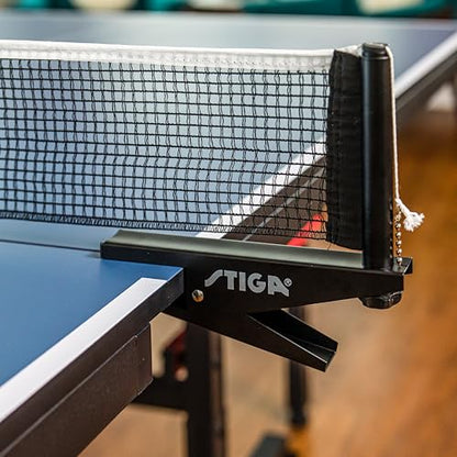 STIGA Premium Clipper Regulation Table Tennis Net and Post Sets - Easy Set Up and Spring Activated Clip ping Pong net Set