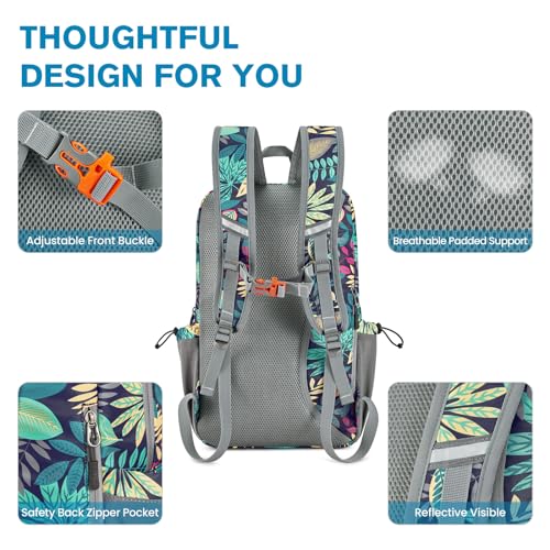 G4Free Pickleball Bag, Pickleball Backpack for Women and Men, Padel Bag Fits 2 to 4 Paddles, Gifts for Pickleball Lovers - color: Blue Leaf