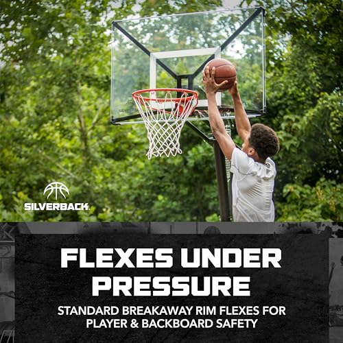 Silverback Standard Breakaway Rim with Nylon Net Compatible with Silverback and Goaliath Portable Basketball Hoops