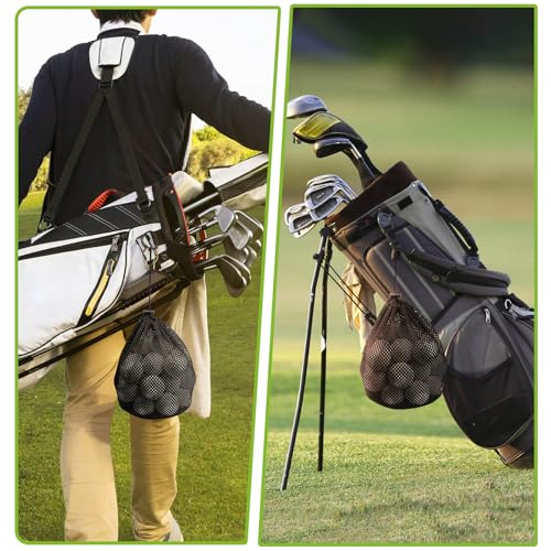 Golf Ball Storage Bag-6 Pack Mesh Bags with Drawstring，Golf Shag Bag Organizer,Sports Equipment Organizer Sack，for Collecting Half Balls Tennis Beach Trave