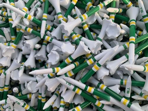 Premium USA Golf Tees – 3¼" or 2¾" Durable Plastic Performance Tees (100 Pack) – Made in USA – Bulk Value Pack - color: Green Jacket, size: 2 3/4