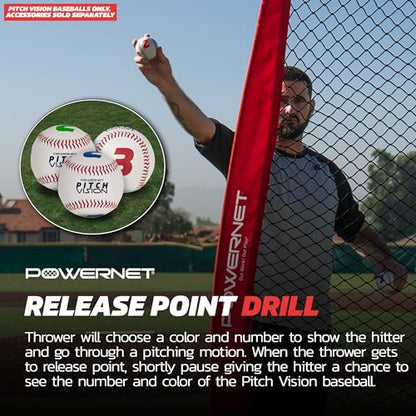 PowerNet Pitch Vision Training Baseballs, 4 Multicolored Numbered Sides, Improve Batter's Pitch Recognition for Curveballs, Sliders and Breaking Balls, Baseball Training Equipment - style: 9 Pack