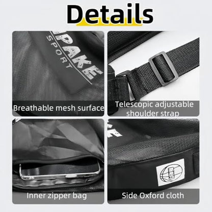 Basketball Carrying Bag with Multiple Compartment Adjustable Shoulder Strap Waterproof Nylon Crossbody Bag for Training - color: Blue