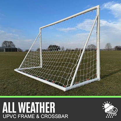 QUICKPLAY Q-Fold Soccer Goal | 30-Second Folding Design for Easy Setup | Portable & Weatherproof uPVC Soccer Goal for Backyard | Durable Post for Adults & Kids