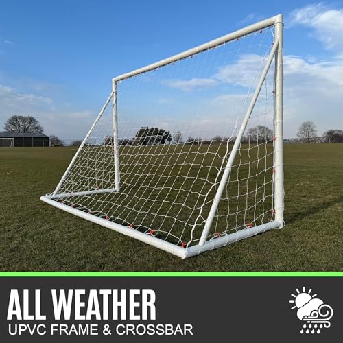 QUICKPLAY Q-Fold Soccer Goal | 30-Second Folding Design for Easy Setup | Portable & Weatherproof uPVC Soccer Goal for Backyard | Durable Post for Adults & Kids - style: 6 x 4'