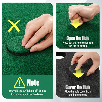 ULTIMATE Golf Putting Game Set, Indoor Outdoor 11FT Golf Training Mat, Putting Green Mat w/ 2 Adjustable Putters, 6 Balls & 12 Hole Covers for Party, Backyard, Home and Office