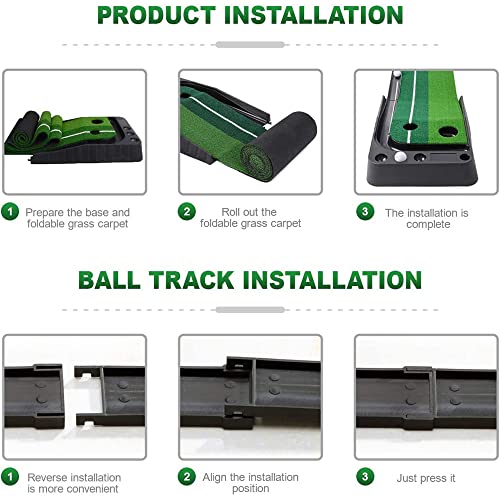 axGear Indoor Golf Putting Green Golf Training Putting Mat Tracks with Auto Ball Return
