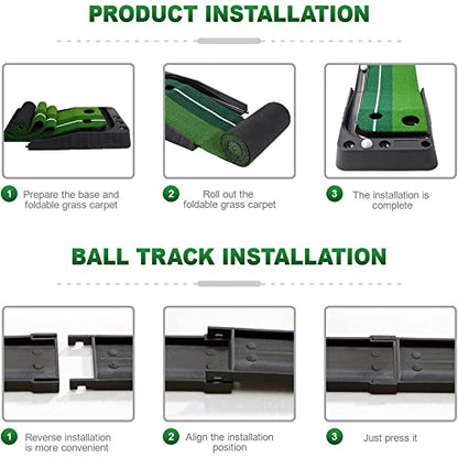 axGear Indoor Golf Putting Green Golf Training Putting Mat Tracks with Auto Ball Return