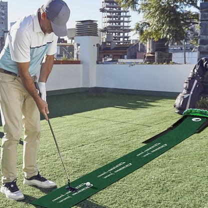 golfPutting Mat - Indoor Outdoor Training Aid, Automatic Ball Return Track | Multifunctional Tiny golfPractice Mat for Enthusiasts Lovers Mini Games Home Offices Skill Improvement Fun Challenge