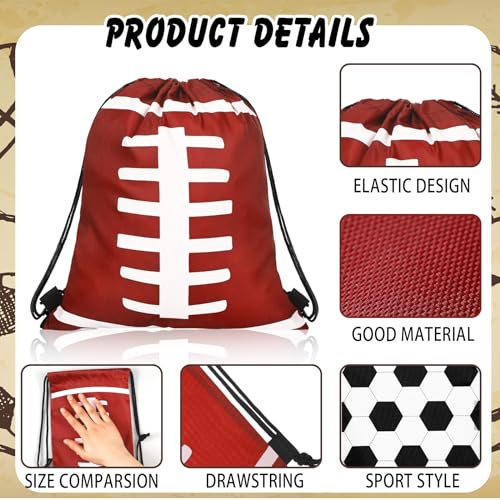 Shappy 12 Pcs 17 Inch Balls Style Drawstring Bag Sports Ball Backpack Drawstring Sack Cinch Bags for Team Gift Party Favors - style: Balls Style
