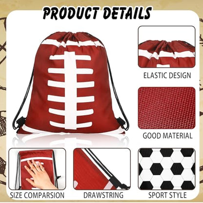 Shappy 12 Pcs 17 Inch Balls Style Drawstring Bag Sports Ball Backpack Drawstring Sack Cinch Bags for Team Gift Party Favors - style: Balls Style