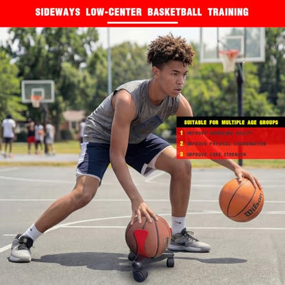 Sideways Low-Center Dribbling Sliding Clamps Basketball Training Equipment Improve Skills Agility Coordination Training Kit Suitable for Basketballs of Size 5, 6, and 7