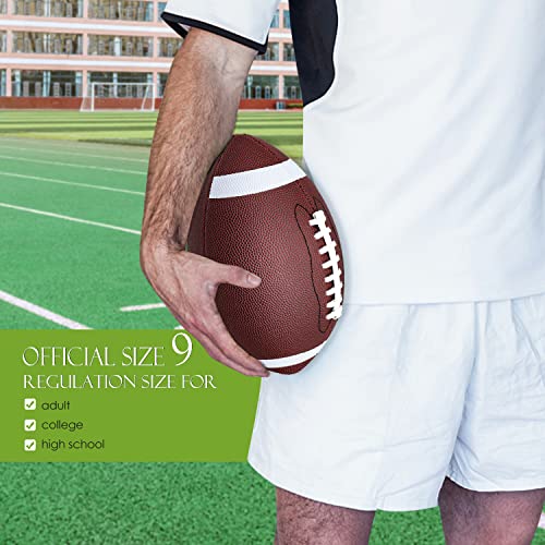 jiaonun Youth Size 6/Official Size 9 Footballs Bulk, Inflatable with Pump for Youth, Junior, Adult, College, High School, Regulation Size Football, American Football, Composite Leather Football - size: size 9, 12pack