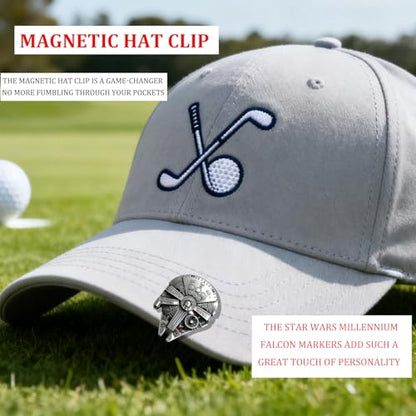 WIGERLON Golf Divot Tool and Ball Marker Set,Divot Repair Tool with Ball Marker(1pcs Divot Tool,2 Set Golf Hat Clip with Enamel Magnetic Ball Marker)