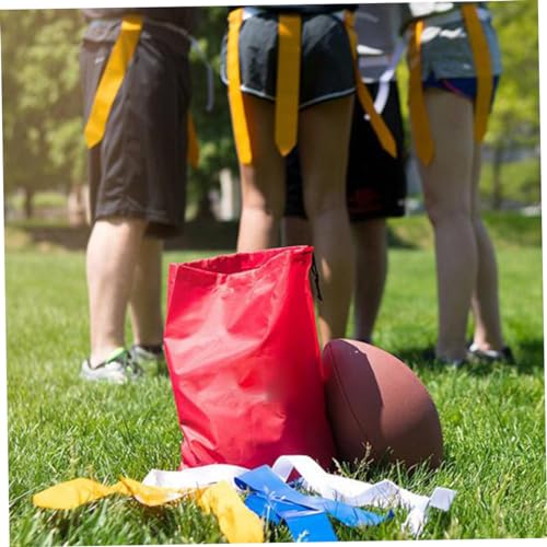 KESYOO 8Pcs American Football Waist Flags with Training Marker Cones Durable Belts with Blue and Yellow Flags for Sports Games and Activities