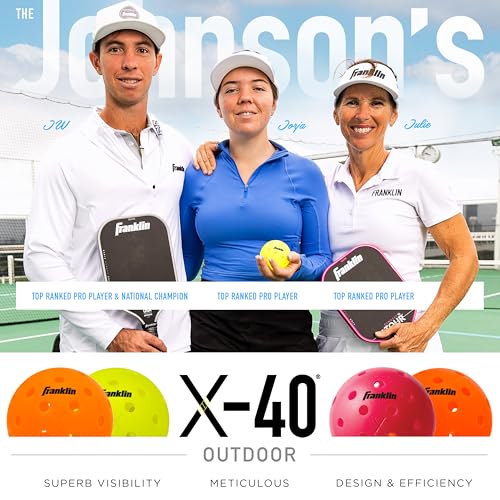 Franklin Pickleball 2 Player Carbon Fiber Paddle and X-40 Pickleball Set - (2) Carbon Fiber Paddles - (4) X-40 Balls - USA Pickleball Approved - style: Blue