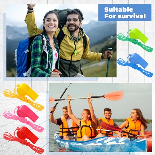 Arrowbash 300 Pcs Plastic Whistles Bulk with Lanyard Loud Crisp Sound Sports Whistle for Birthday Party Goody Bag Fillers Referees Coaches Survival